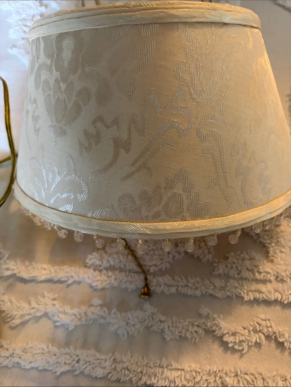 Elegant Cream Beaded Over The Headboard Lamp Shade